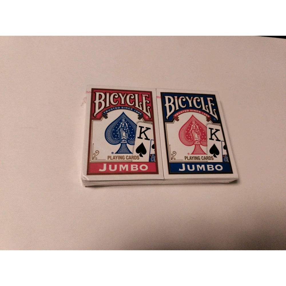 BICYCLE Jumbo Face Index Playing Cards Red and Blue (2 Pack) Brand New Sealed